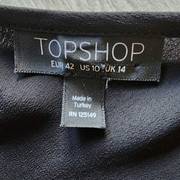 TopShop Black Cowl Neck Camisole - size 10 - Picture 6 of 6